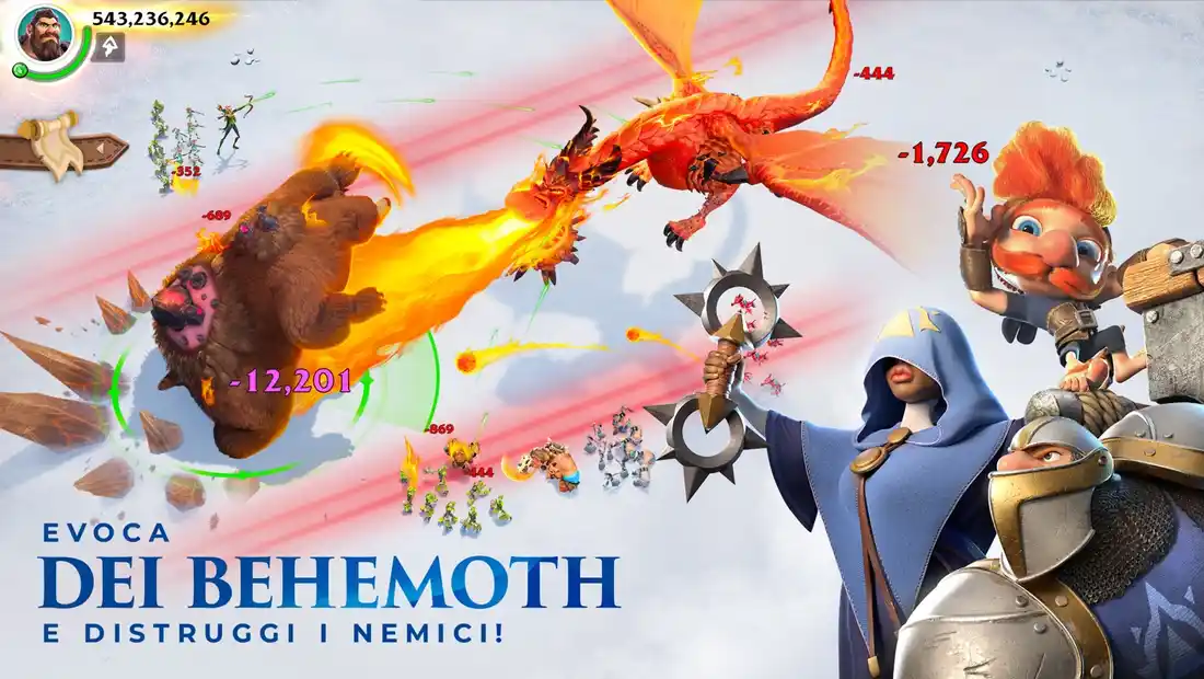 Schermata di battaglia di un MMO di conquista con eserciti schierati